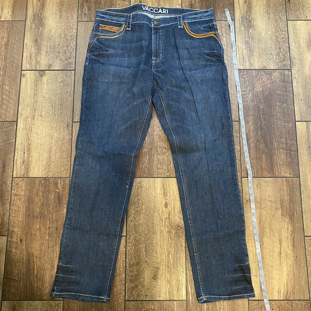 VACCARI Alligator Jeans, blue stretch denim, Western/Rodeo/Cowboy, Mens 40X34